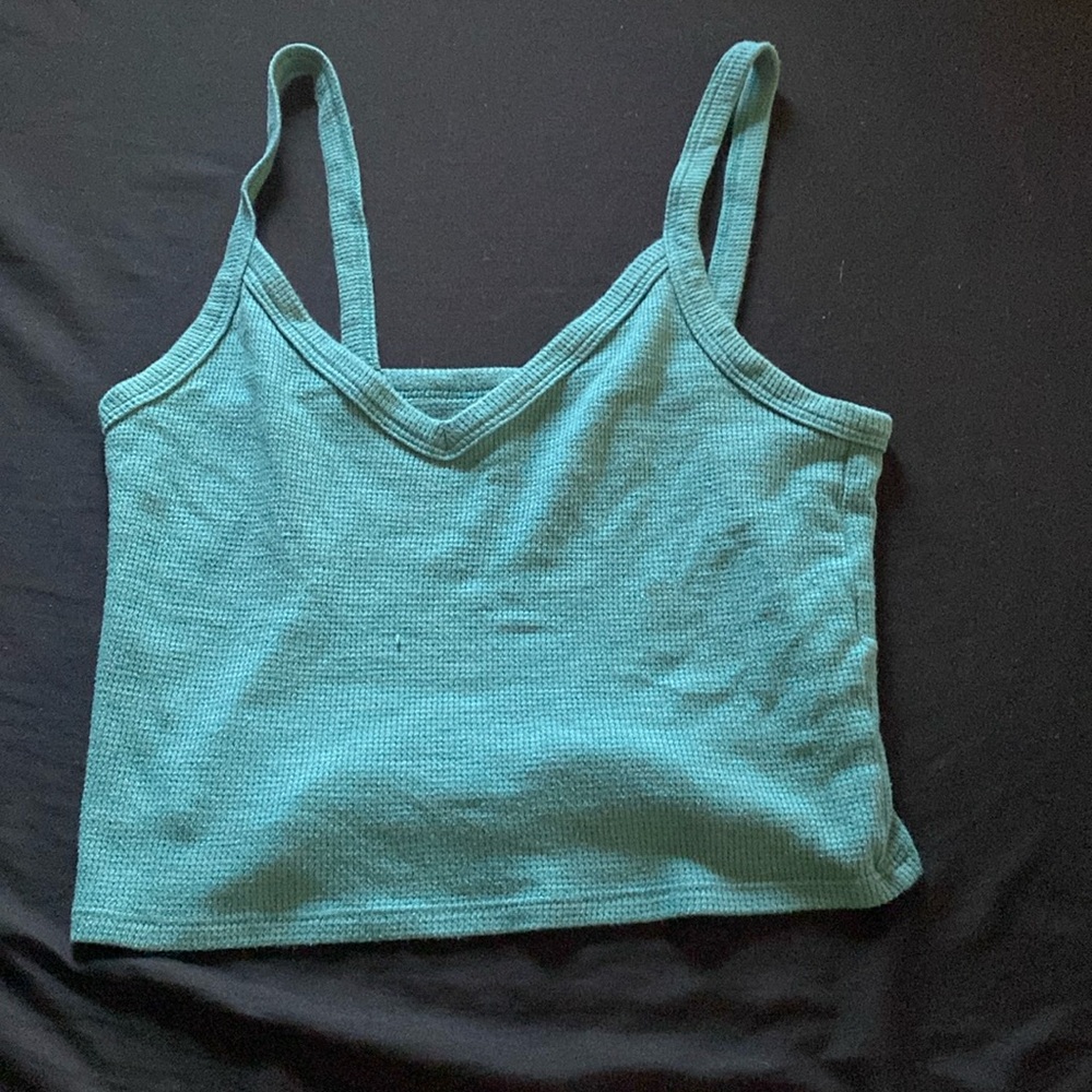 Teal green crop top